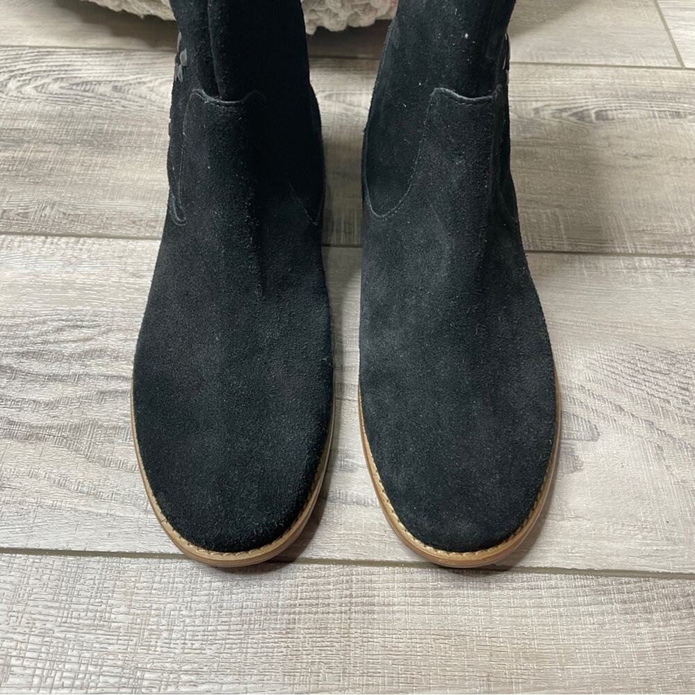 Jack Rogers Kaitlin Stitched Suede Boots Black Size 9.5M - Picture 4 of 10